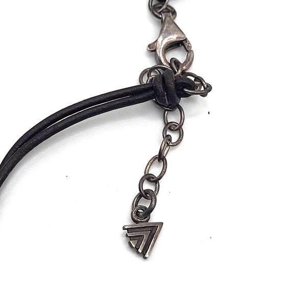 Silpada Gold Pearl, Abalone, Silver Brown Glass Pendant 90s Bohemian 18.5in - Picture 3 of 6